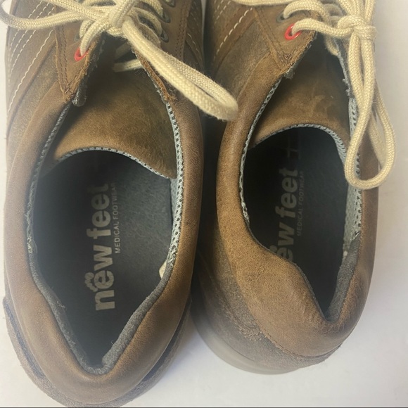 New Feet Medical Comfort Sneakers Shoes Walking Size 38 7.5 Nubuck Suede Brown - Picture 6 of 12